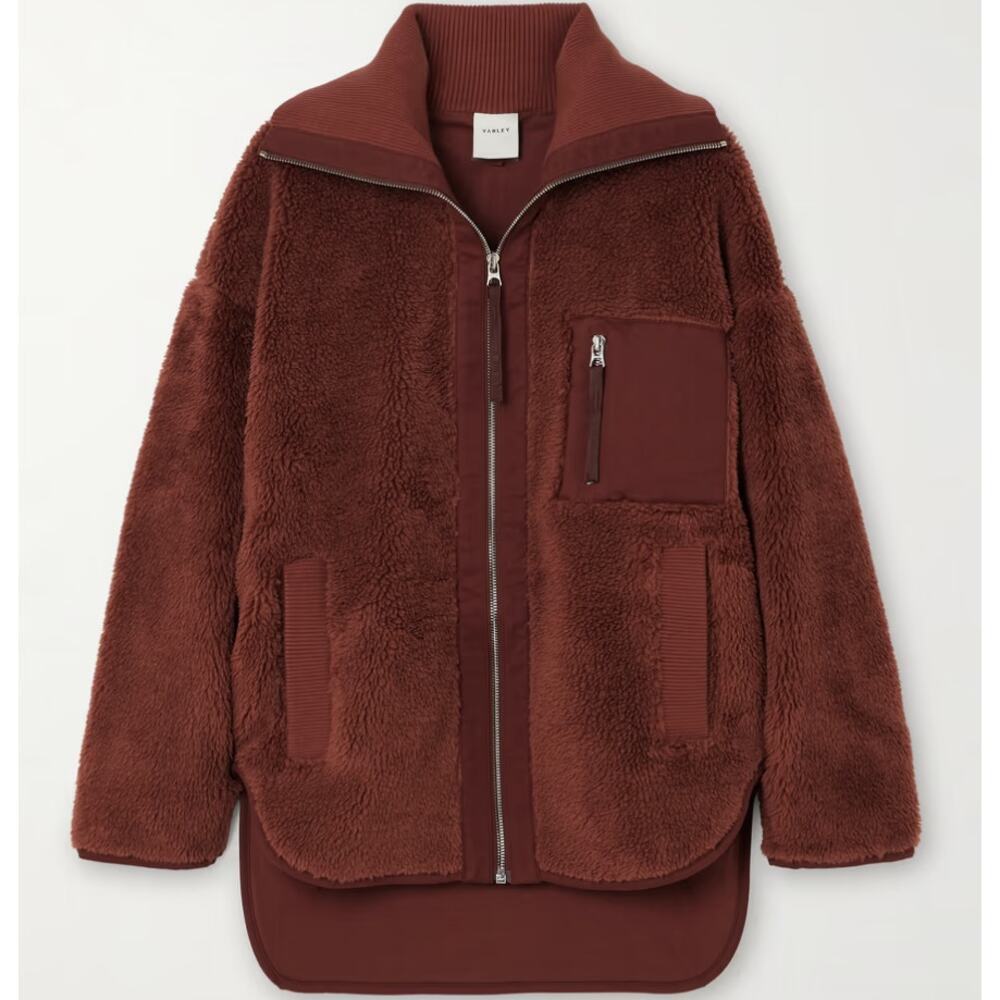 VARLEY Myla Twill-Trimmed Faux Shearling Teddy Fleece Jacket XS / X Small